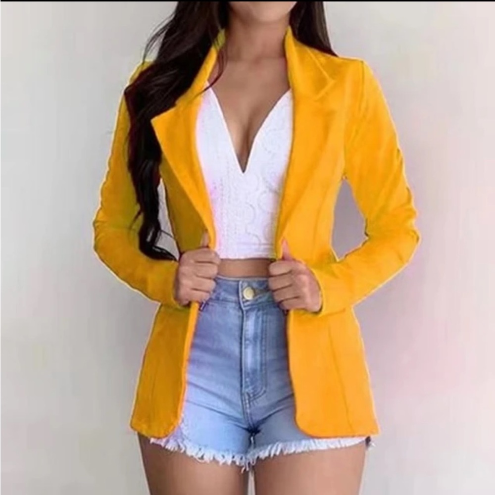 THIN MUSTARD BLAZER